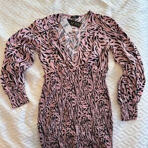 AFRM Pink and Black Zebra Print dress